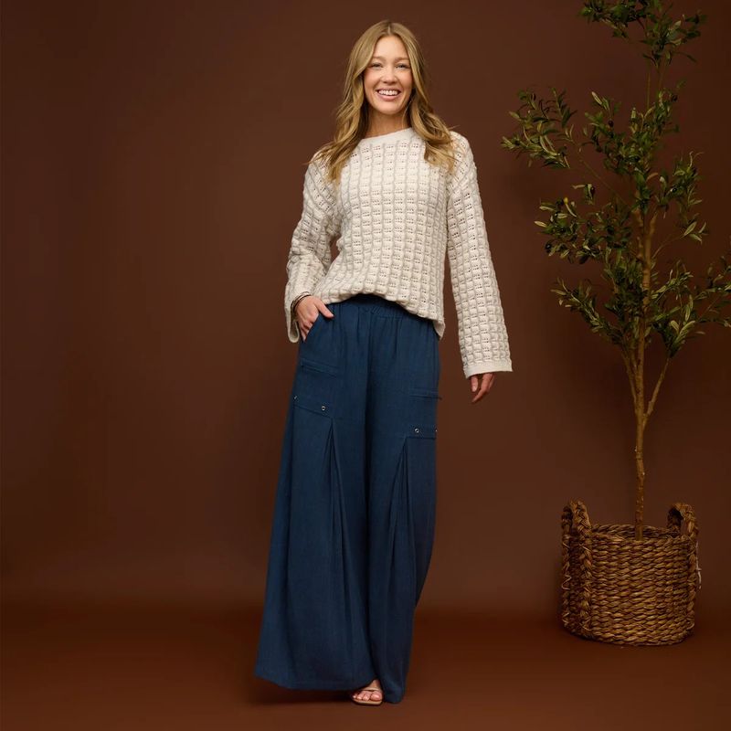 Dani Wide Sleeve Gingham Sweater