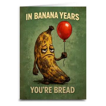 In Banana Years You're Bread Birthday Card