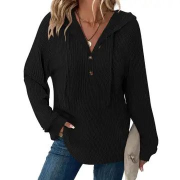 Ribbed Hooded Pullover