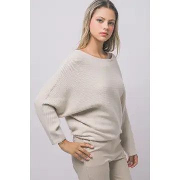 Oversized Dolman Sleeve Sweater, Oatmeal