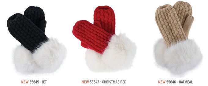 Natalie Faux Fur Trim Mittens