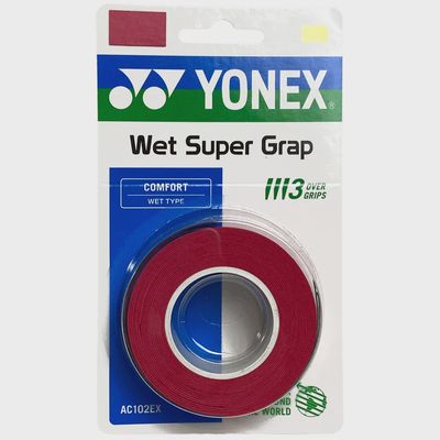 Yonex Wet Super Grap Red - 3 Pack