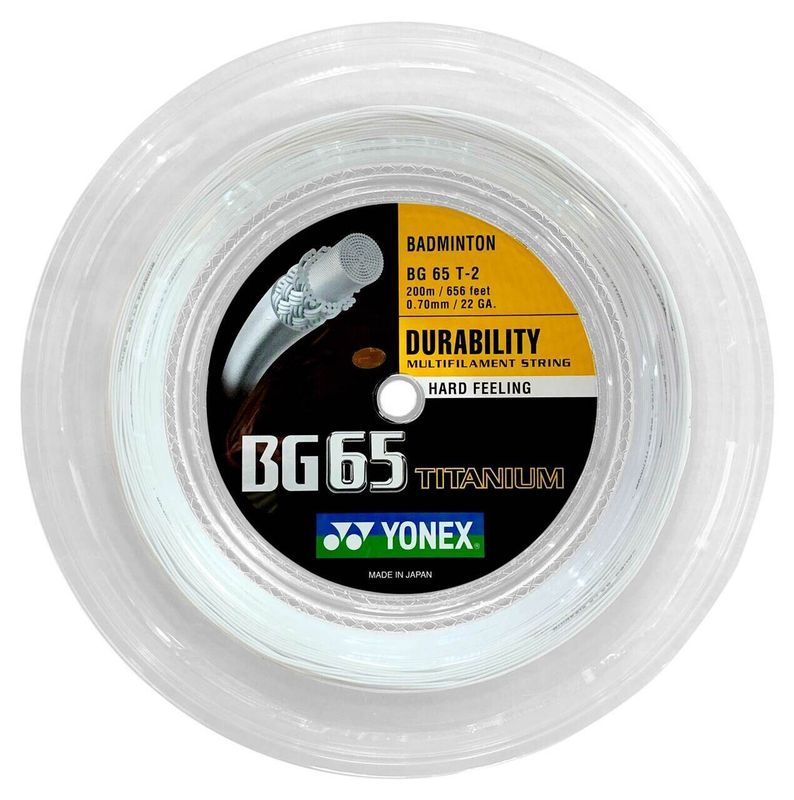 Yonex BG65ti Badminton String 200m Reel White