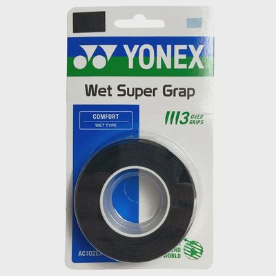 Yonex Wet Super Grap Black - 3 Pack Yonex Wet Super Grap Black - 3 Pack