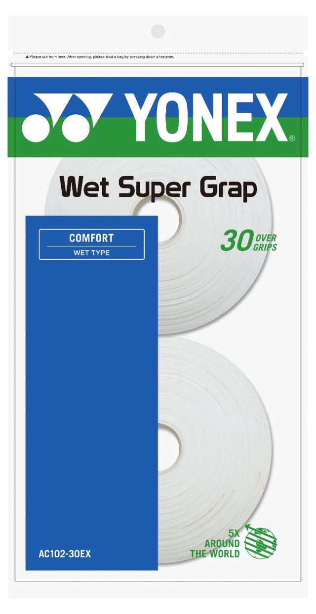 Yonex Wet Super Grap White - 30 Pack