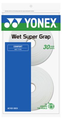 Yonex Wet Super Grap White - 30 Pack