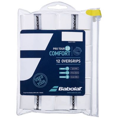 Babolat Pro Tour 2.0 Comfort Overgrips White 12 Pack