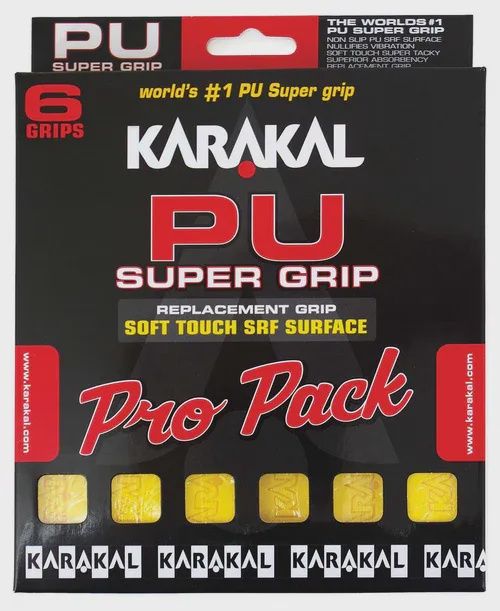 Karakal PU Super Grips Pro Pack of 6 Yellow
