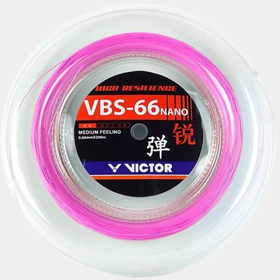 Victor VBS 66 Nano Badminton String - 200m Reel - Pink