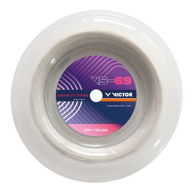 Victor VS 69 Badminton String - 200m Reel - White