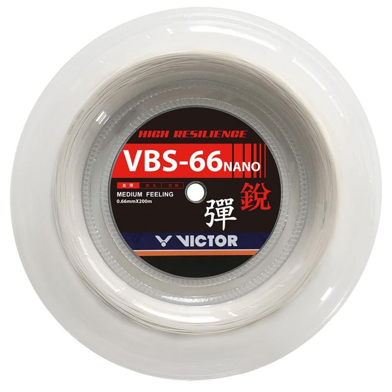 Victor VBS 66 Nano Badminton String - 200m Reel - White