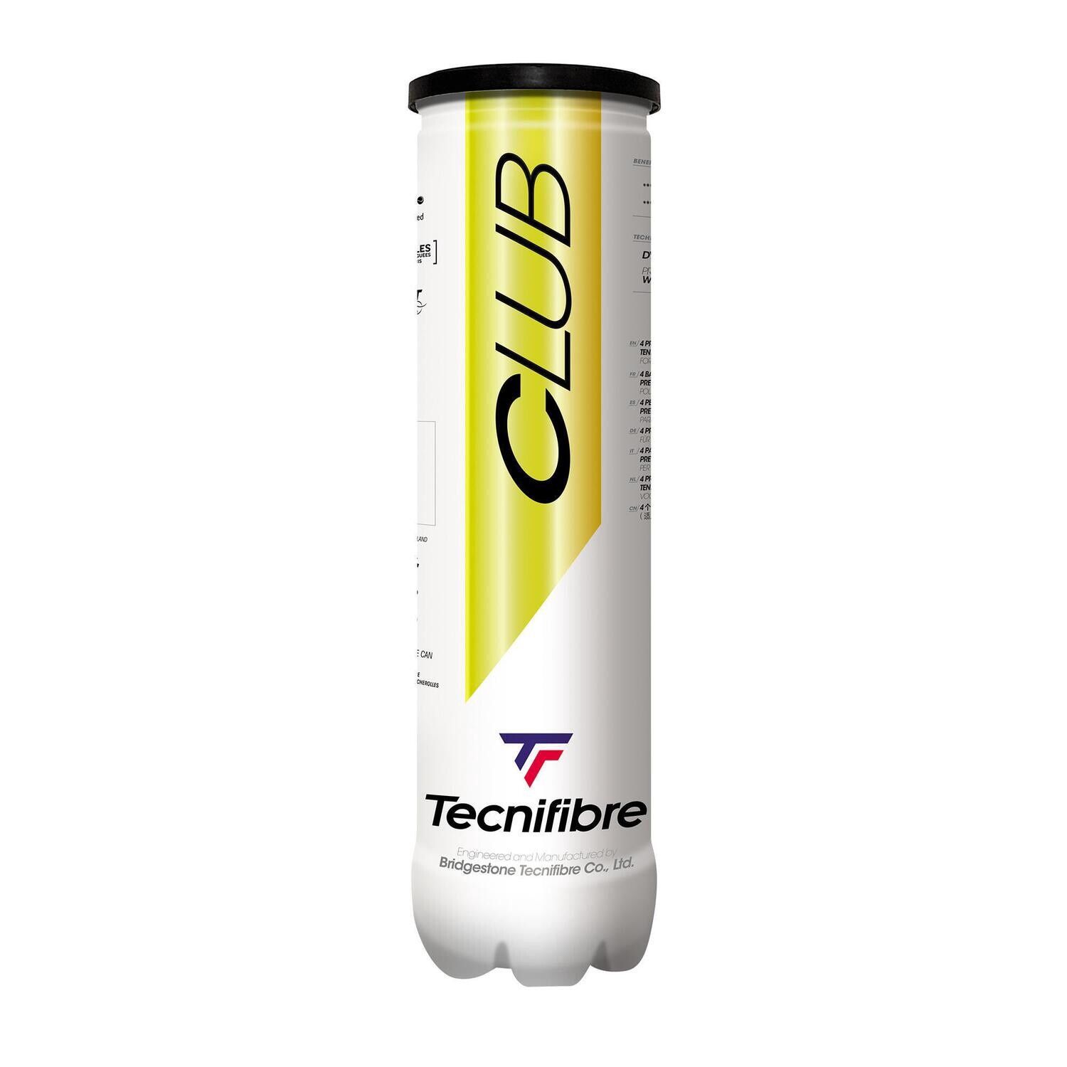 Tecnifibre Club Tennis Balls - 4 Ball Tube