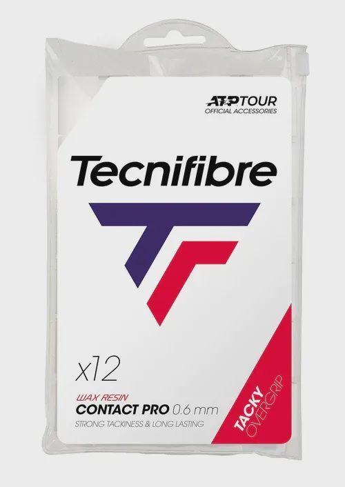 Tecnifibre Contact Pro Overgrips White - 12 Pack