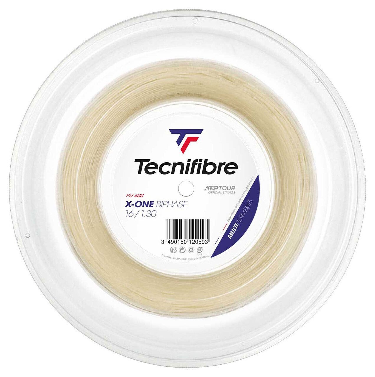 Tecnifibre X-One Biphase 130 Tennis String 200m Reel - Natural