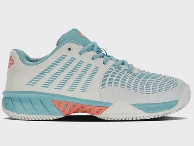 K-Swiss Express Light 3 AC Women&#39;s Tennis Shoes - White/Nile Blue/Desert Flower