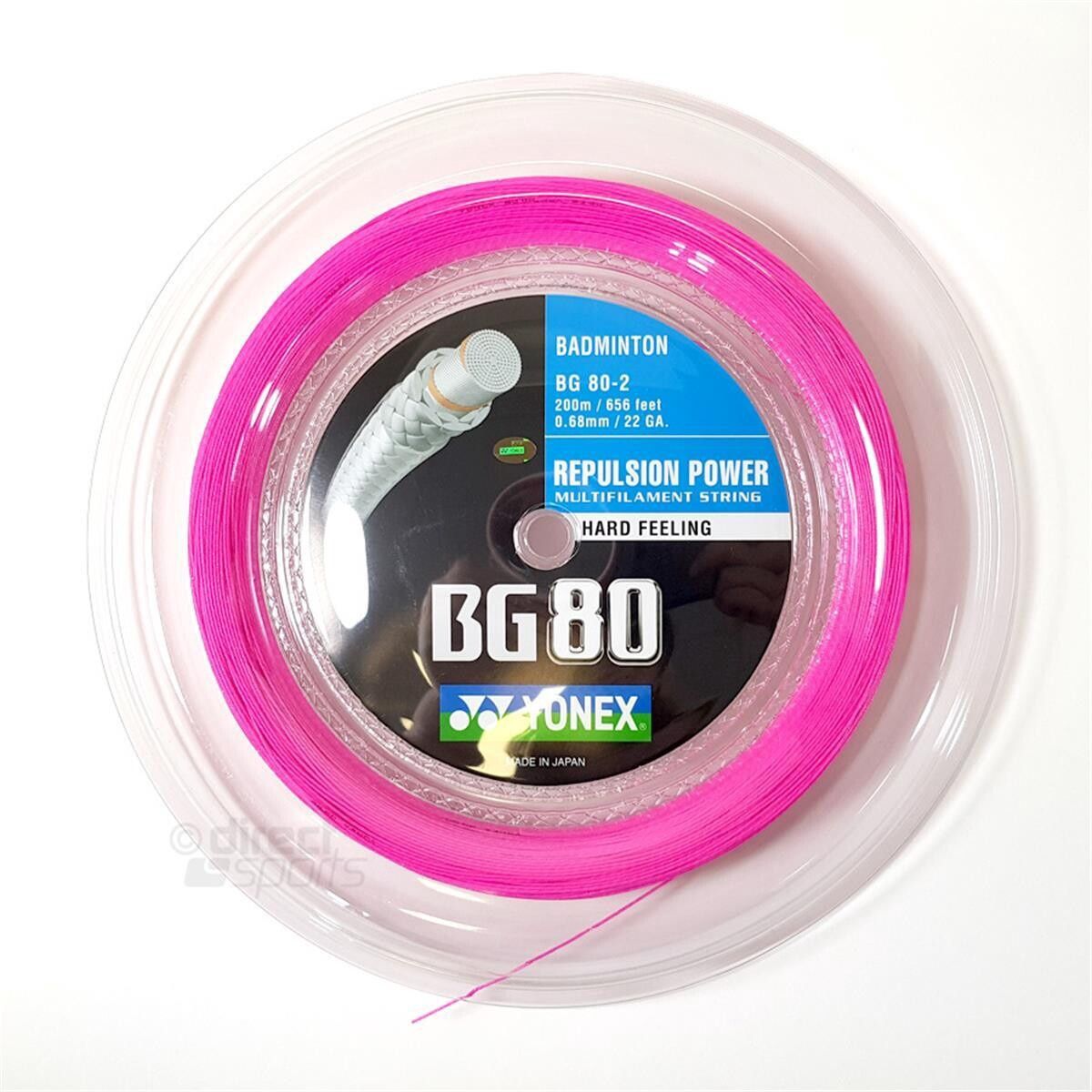Yonex BG80 Badminton String 200m Reel - Pink