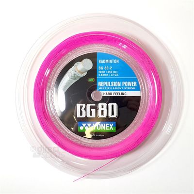 Yonex BG80 Badminton String 200m Reel - Pink