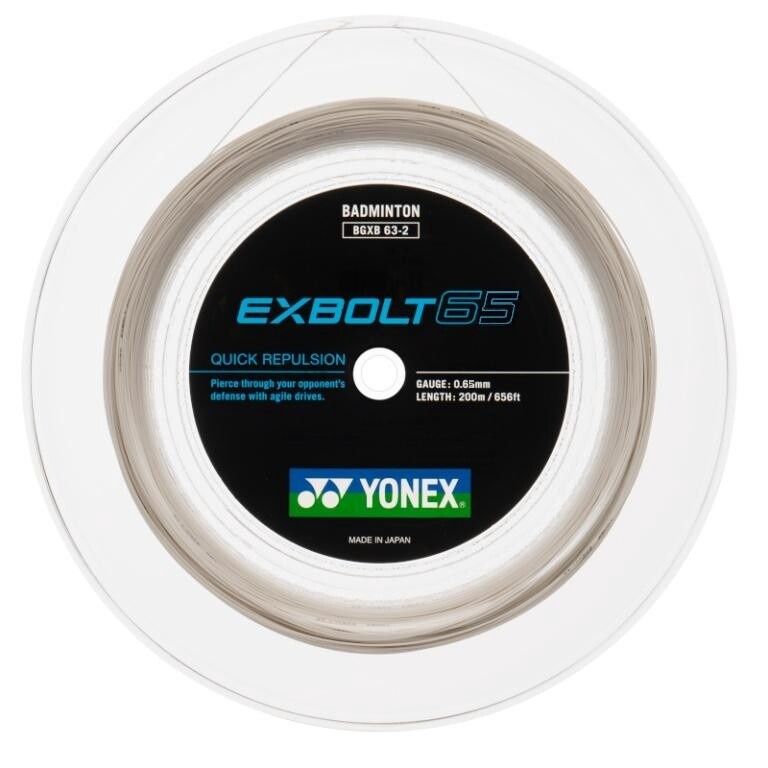 Yonex BG Exbolt 65 Badminton String Reel 200m - White