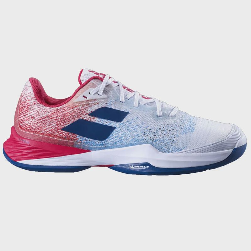 Babolat Jet Mach 3 All Court Men&#39;s Tennis Shoes - White/Estate Blue