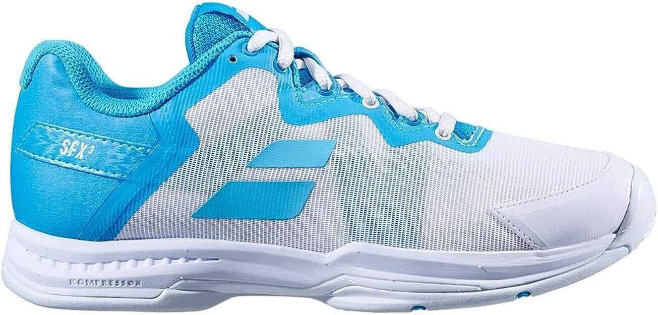 Babolat SFX 3 All Court Women&#39;s Tennis Shoes - White/Scuba Blue