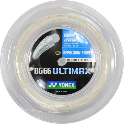 Yonex BG66 Ultimax Badminton String White - 200m Reel