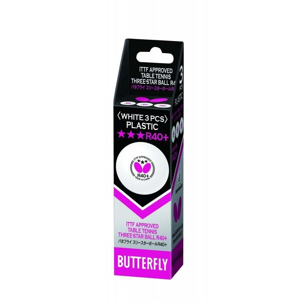 Butterfly R40+ 3* Table Tennis Ball - Box of 3