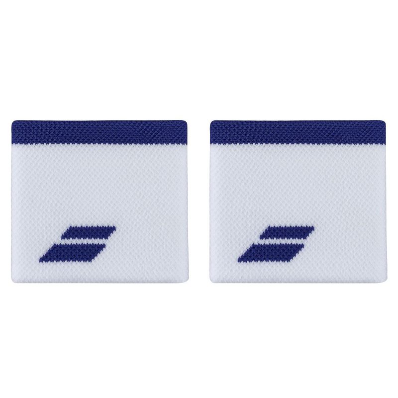Babolat Logo Wristbands Pair - White/Sodalite Blue