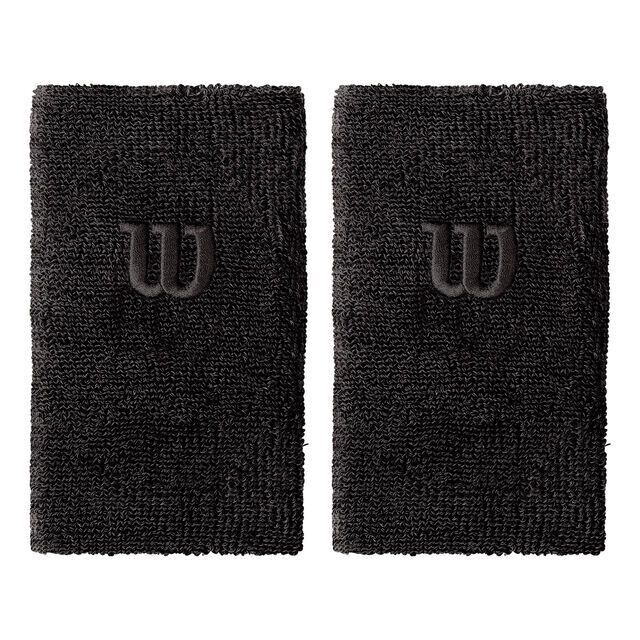 Wilson Extra Wide W Wristbands Pair - Black