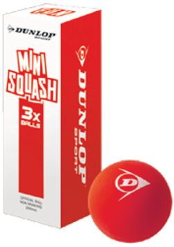 Dunlop Play Mini Squash Ball - Box of 3 Red
