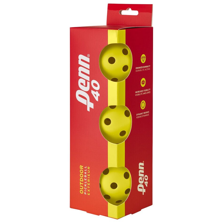 Penn 40 Outdoor Pickleball Ball - 3 Pack Yellow