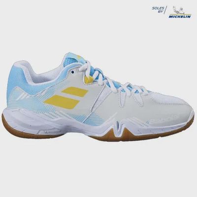 Babolat Shadow Spirit Women&#39;s Badminton Shoes - White/Light Blue