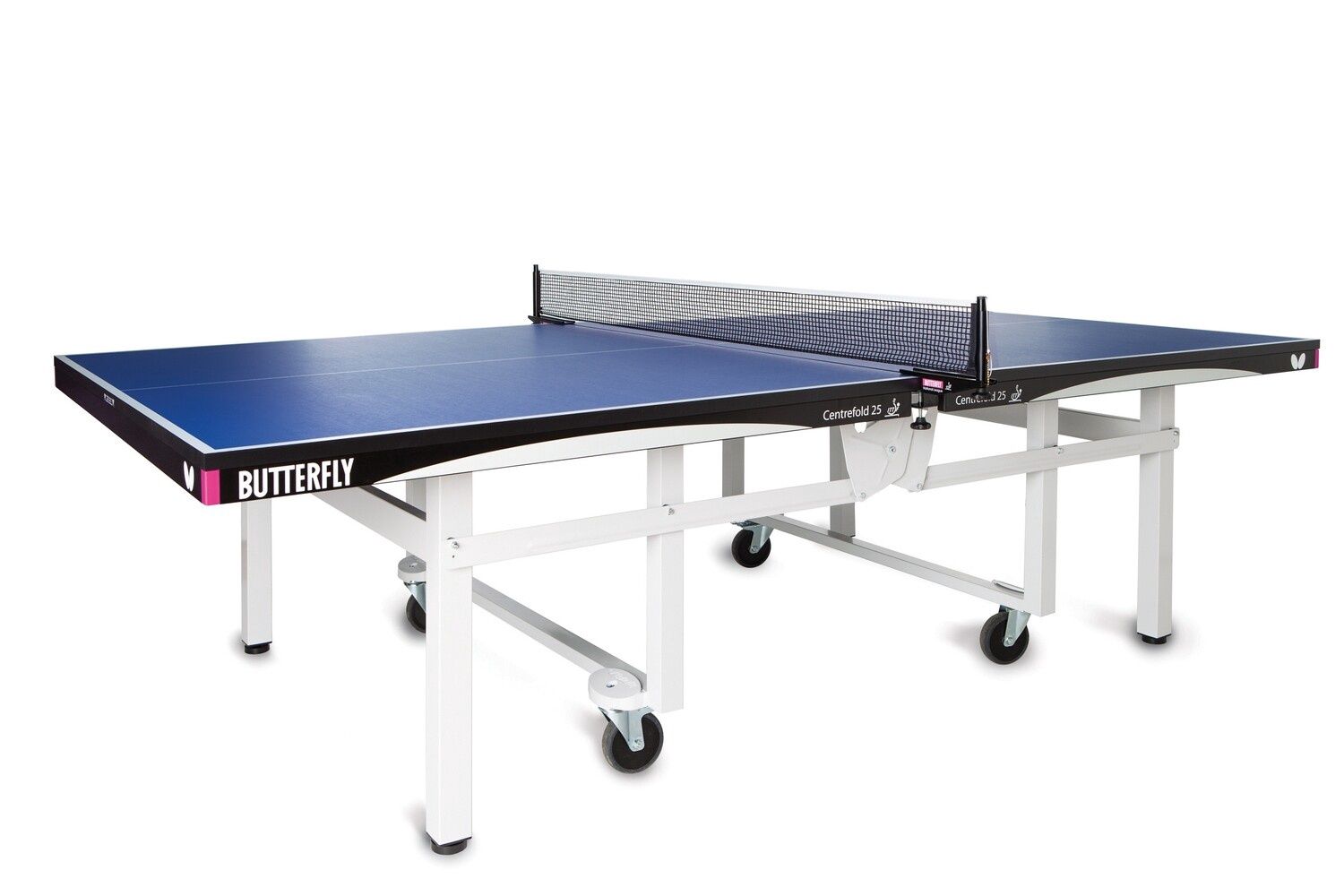 Butterfly Centrefold 25 Rollaway Table Tennis Table, Colour: Blue