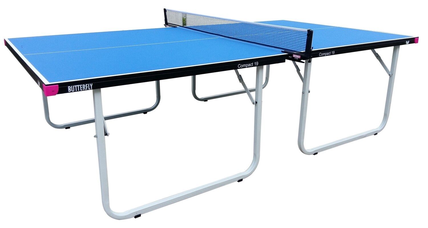 Butterfly Compact 19 Indoor Wheelaway Table Tennis Table, Colour: Blue