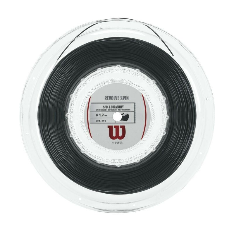 Wilson Revolve Spin 16 Tennis String 200m Reel - Black