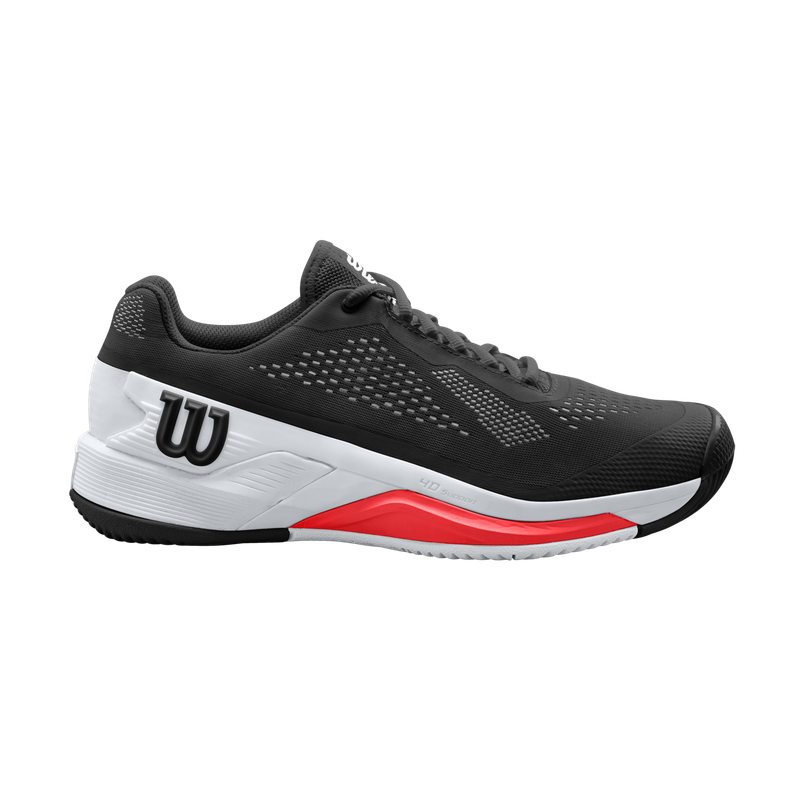 Wilson Rush Pro 4.0 Men&#39;s All Court Tennis Shoes - Black/White/Poppy Red