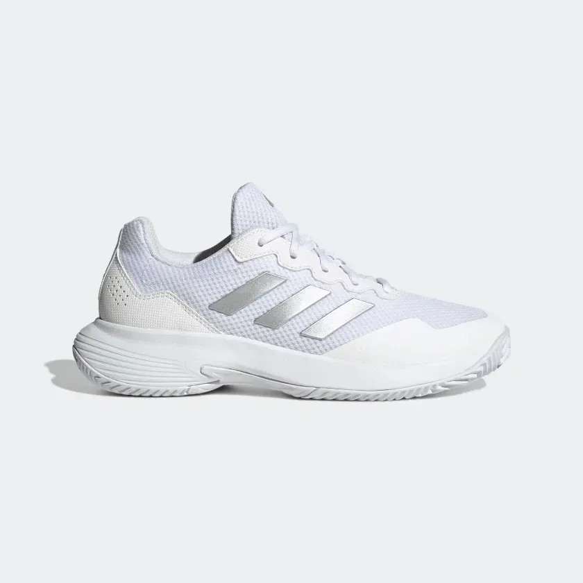 Adidas Gamecourt 2.0 Women&#39;s Tennis Shoes - Cloud White/Silver Metallic