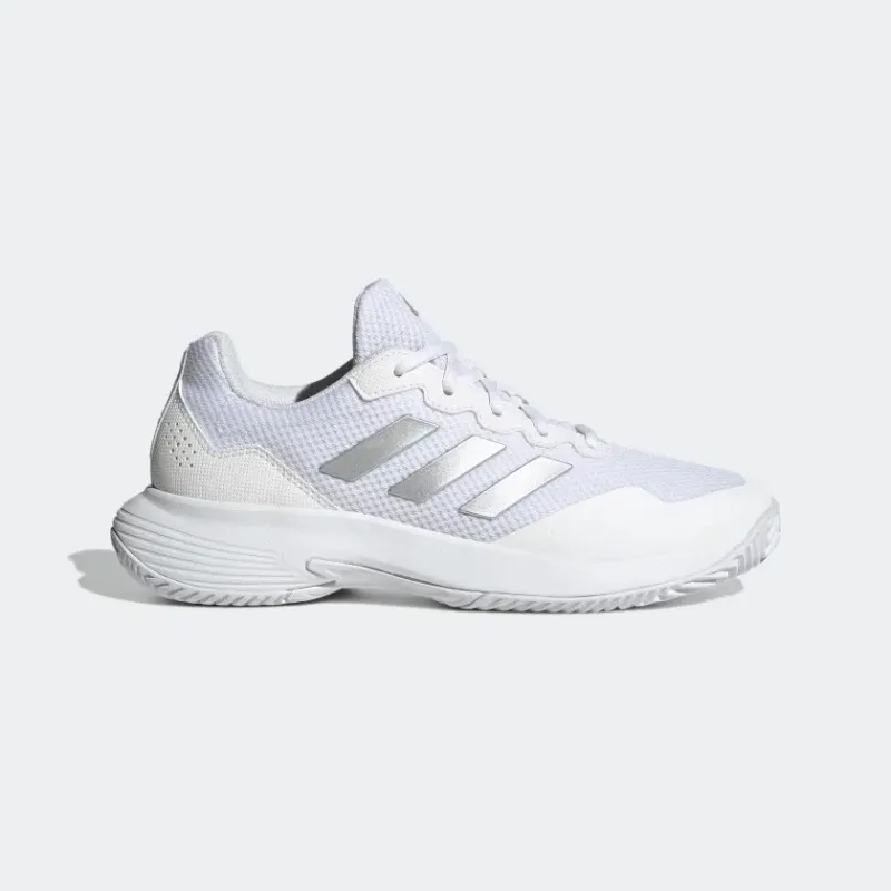 Adidas Gamecourt 2.0 Women&#39;s Tennis Shoes - Cloud White/Silver Metallic