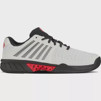 K-Swiss Express Light 3 Men&#39;s Tennis Shoes- White/Stretch Limo/High Risk Red