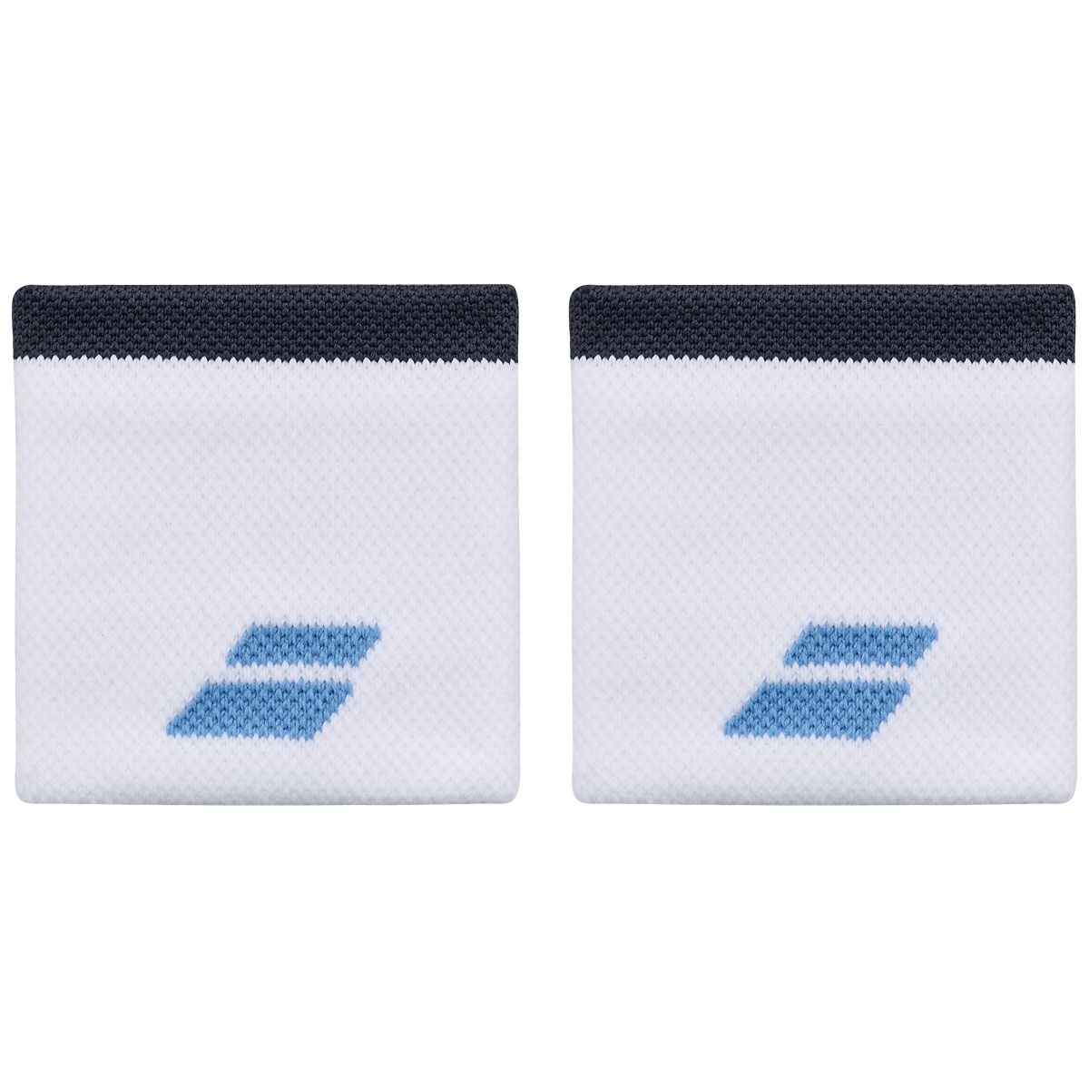 Babolat Logo Wristband Pair - White/Drive Blue