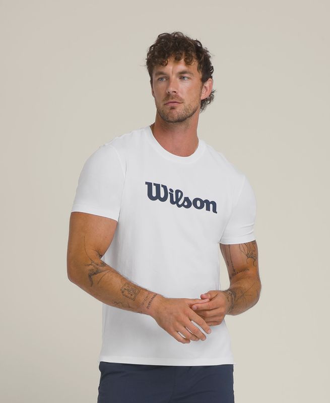 Wilson Men&#39;s Easy Street Tee - Bright White/Classic Navy