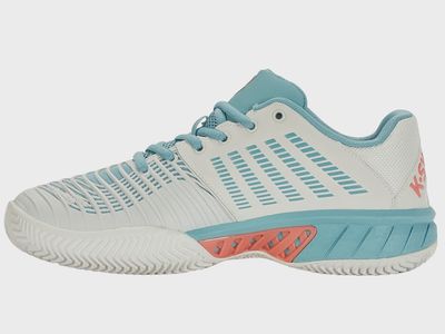 K-Swiss Express Light 3 HB Women&#39;s Tennis Shoes - White/Nile Blue/Desert Flower