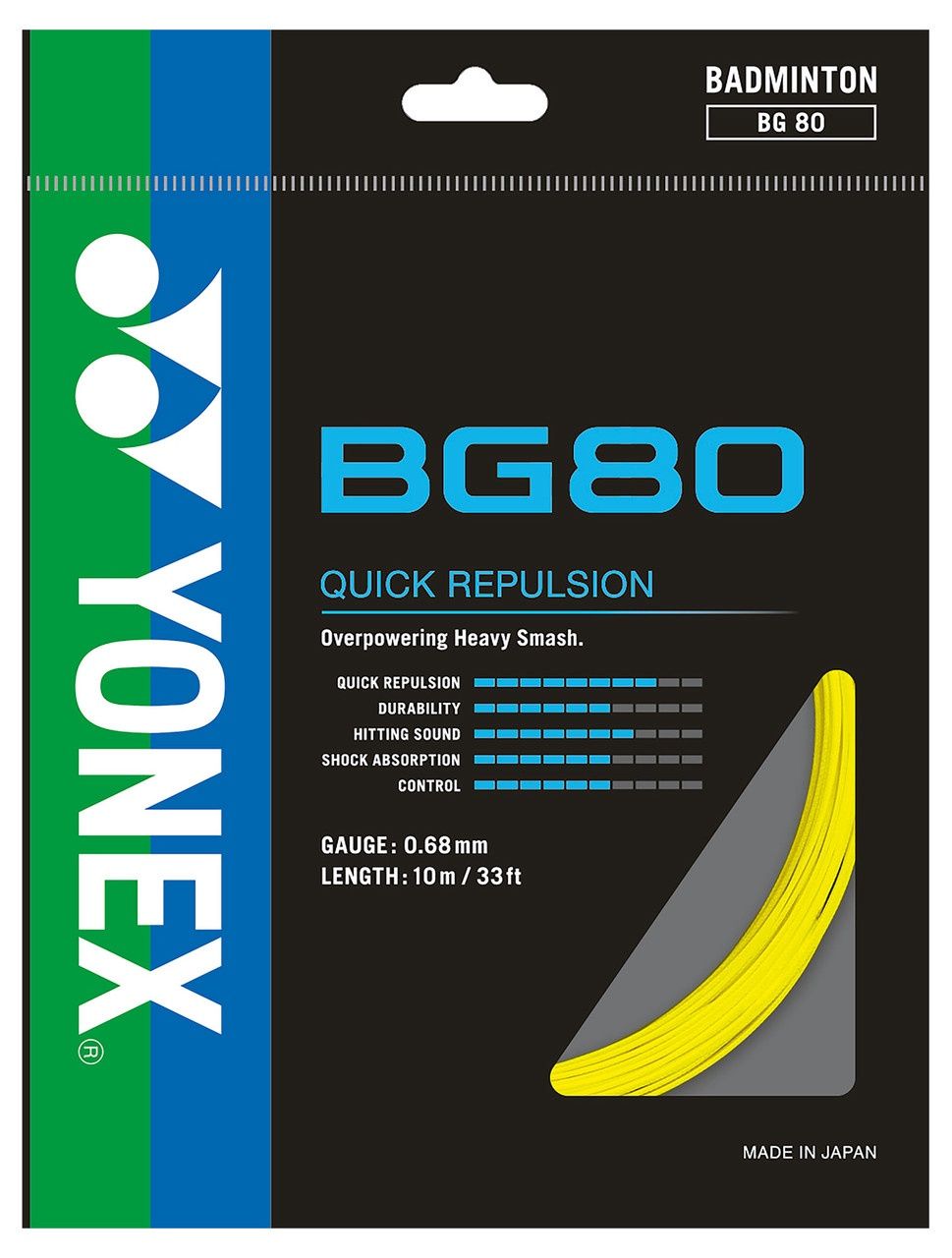 Yonex BG80 Badminton String Set - Yellow
