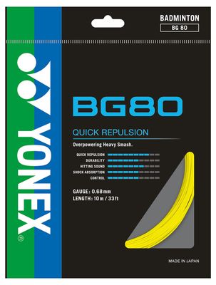 Yonex BG80 Badminton String Set - Yellow