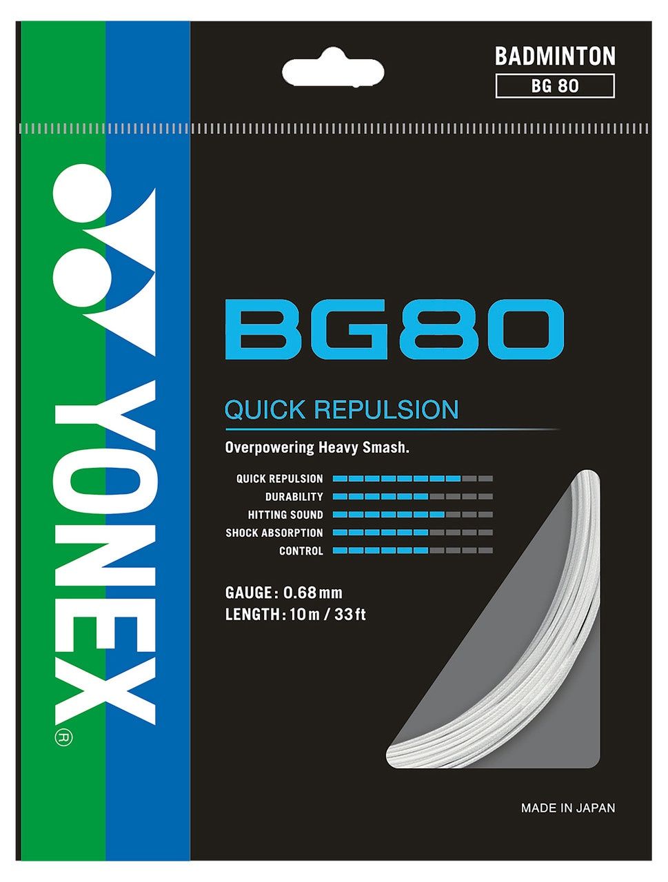 Yonex BG80 Badminton String Set - White