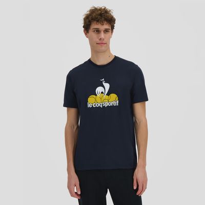 Le Coq Sportif Graphic Tennis Tee - Sky Captain