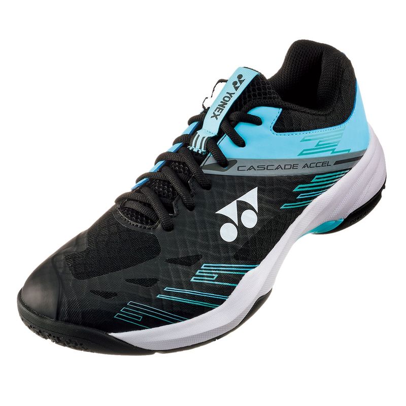 Yonex Power Cushion Cascade Accel Wide Court Shoes - Black/Ice Blue