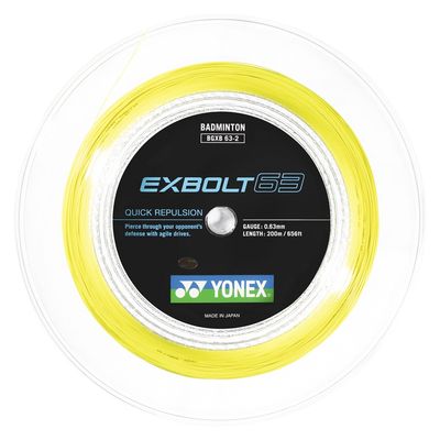 Yonex BG Exbolt 63 Badminton String Reel 200m Yellow