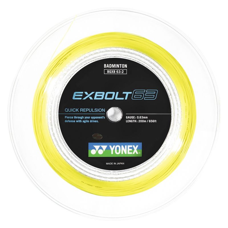 Yonex BG Exbolt 63 Badminton String Reel 200m Yellow