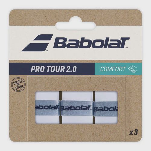 Babolat Pro Tour 2.0 Comfort Overgrips 3 Pack White