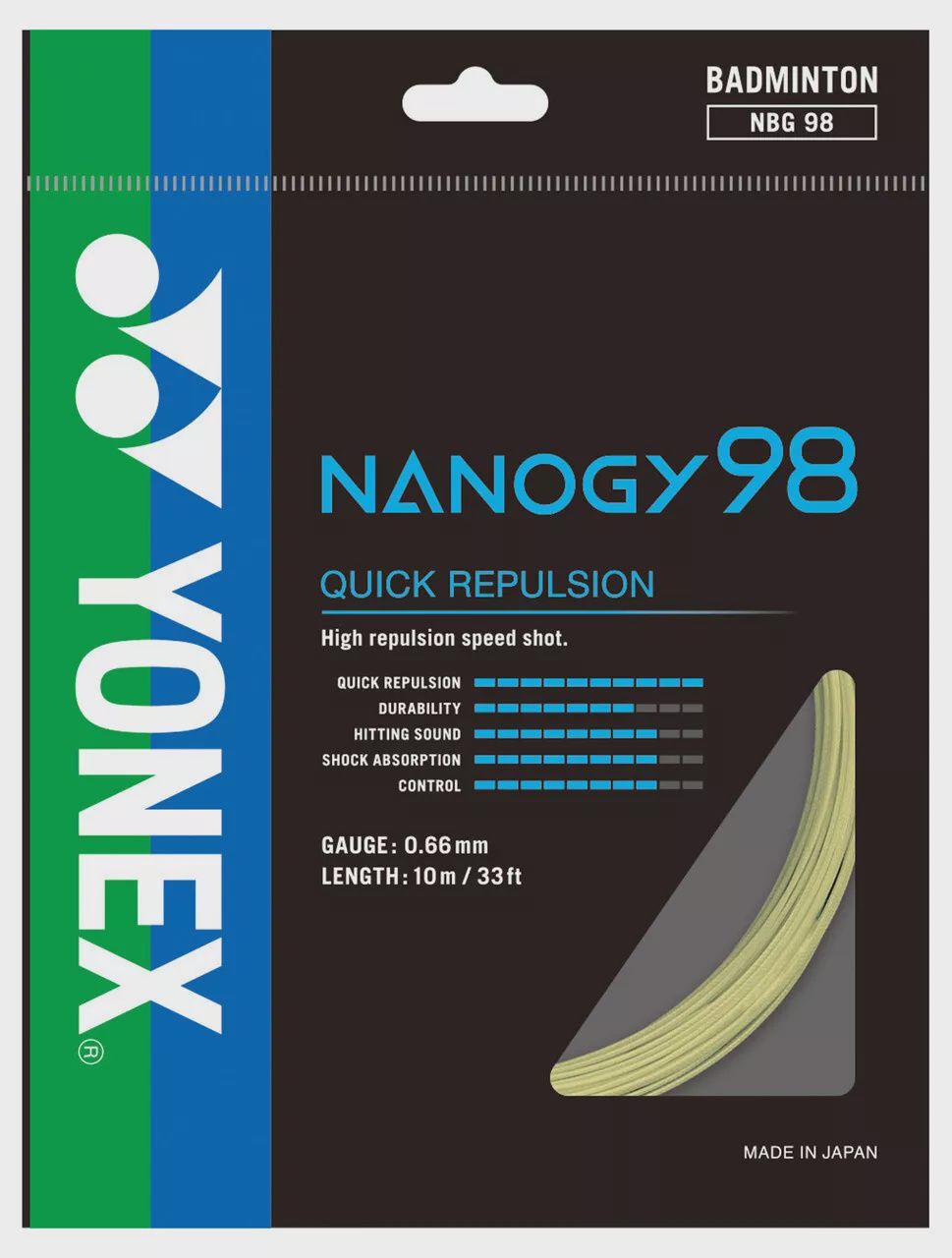 Yonex Nanogy 98 Badminton String Set Cosmic Gold